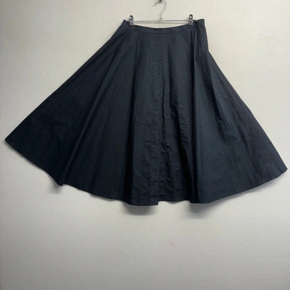 Lauren Ralph Lauren A Line MIDI Skirt Navy Blue 4 P Petite Stripe Texture - Picture 1 of 7